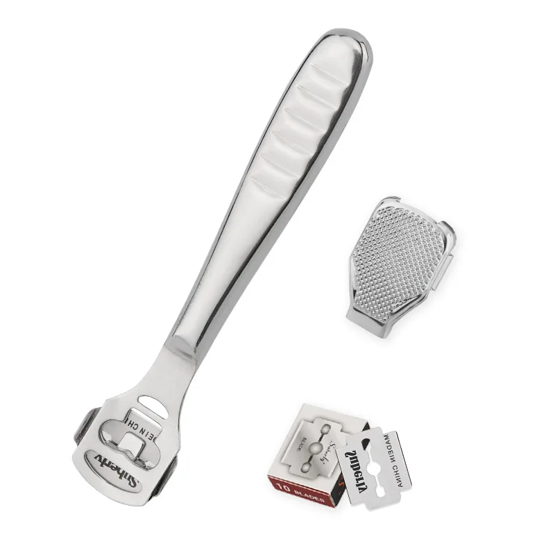 Manicure Pedicure Tools Foot Callus Shaver Heel Hard Skin Remover Hand Feet Pedicure Razor Stainless Steel Handle 10 Blades manicure pedicure tools