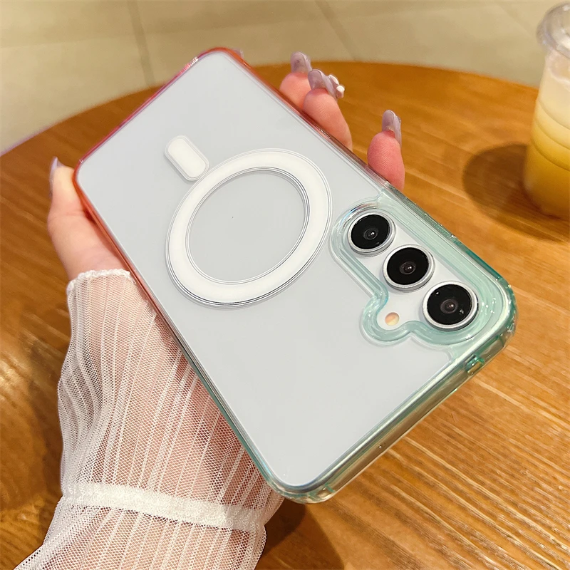 Shockproof Gradient Clear Magnetic Case with Magsafe Compatibility