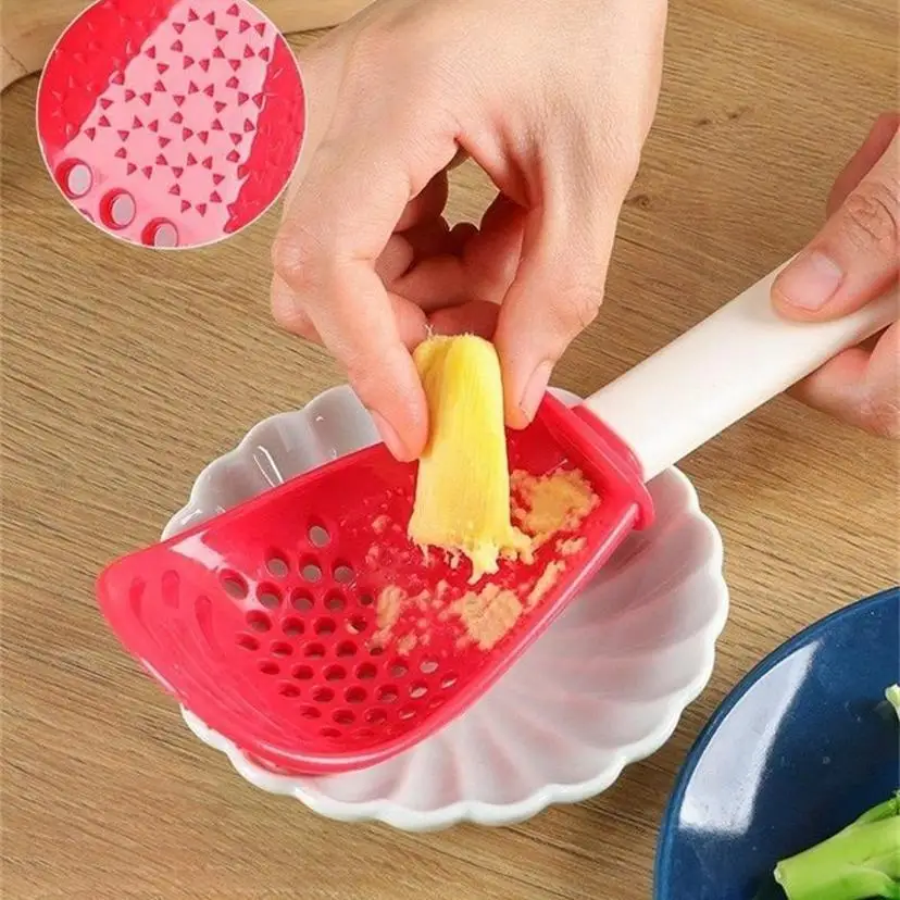 1 Pcs Kitchen Mashing Slotted Spoon Grinding Ginger And Garlic Spoon Household Mashed Potato Rice Spoon