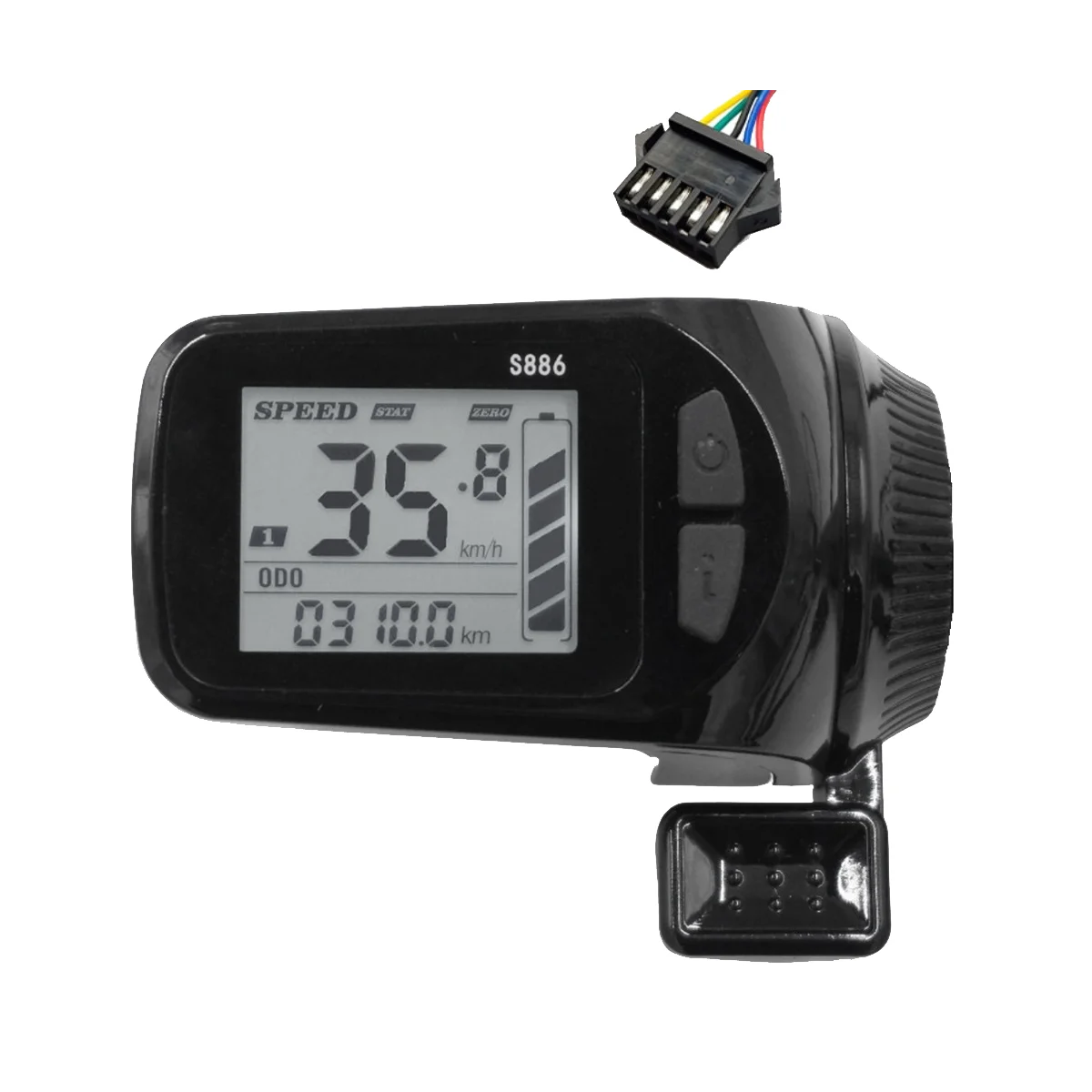 

24V/36V/48V/60V S886 Ebike LCD Display Panel Thumb Throttle for Electric Bicycles E-Scooter(SM Plug 5PIN)