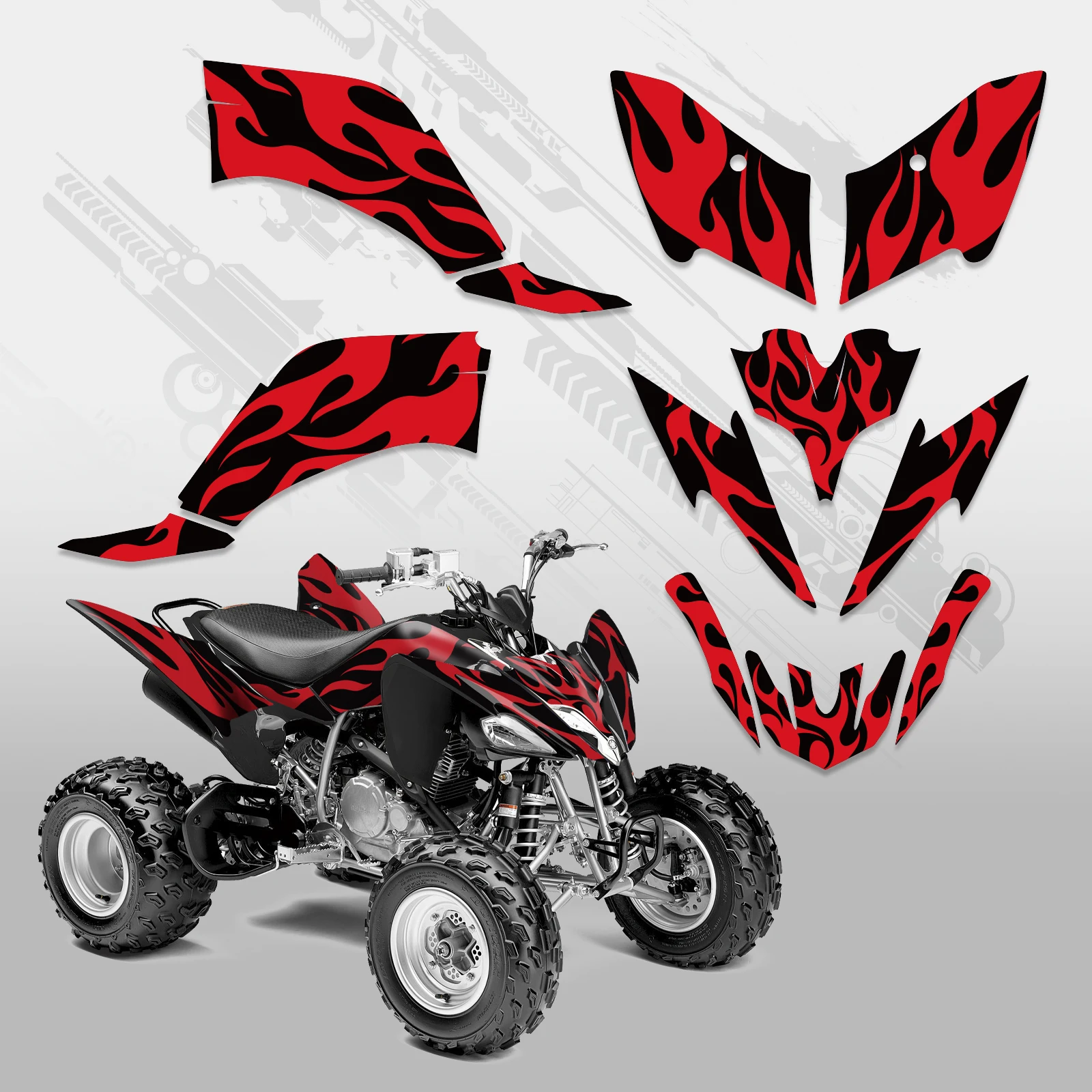 NICECNC für Yamaha Raptor 250 YFM 250 2008-aktuell ATV Motorrad Grafik-Hintergrund-Aufkleber-Set, individuell anpassbar, 2009 2010 2011 – Detail 7