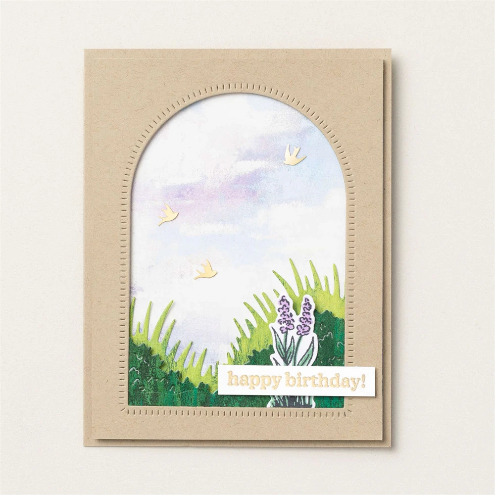 Metal Cutting Dies/Clear Silicone Stamp Garden Meadow Thinking of You DIY Craft Card Album Making Scrapbooking Stencil ST03
