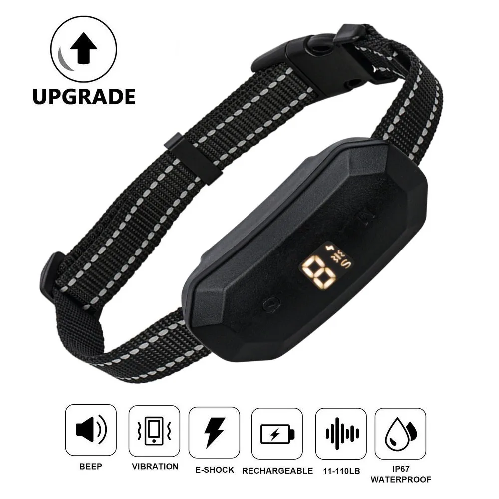 

Smart Touch Screen Anti Bark Collar Dog Bark Collar Rechargeable Anti Barking Training Collar with 7 Adjustable Sensitivity