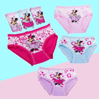 2pcs Girls Cotton Underwear – Minnie Cartoon Panties (Random Color) 1