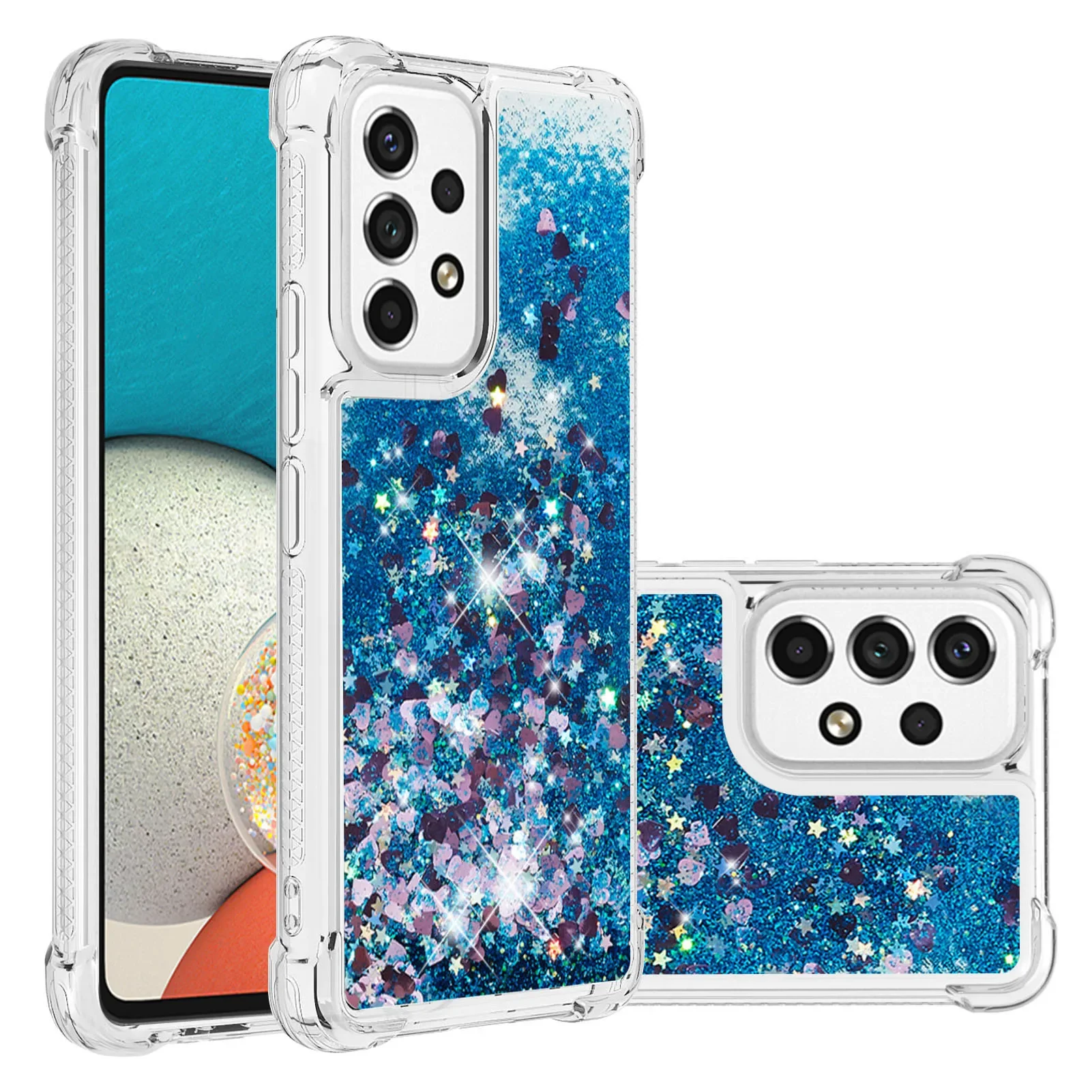 Glitter Clear Liquid Quicksand Phone Case with Dynamic Design