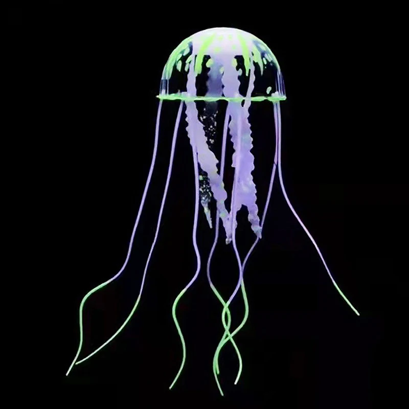 Vibrant Glowing Jellyfish Aquarium Decor Ornament