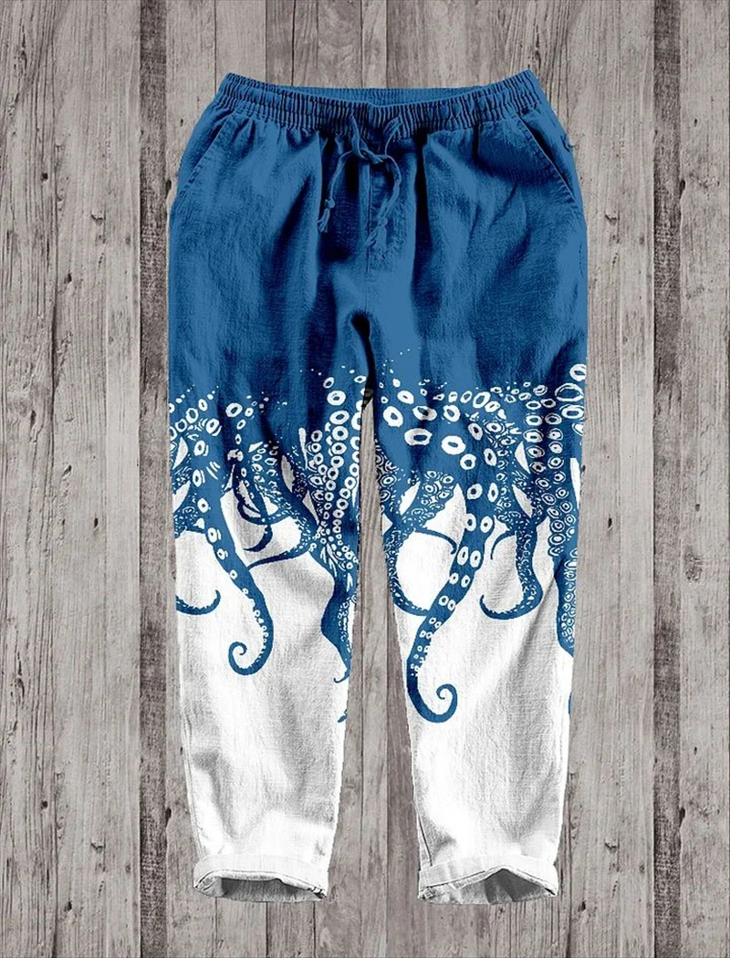 Summer men's thin new ink fish Japanese comfortable straight pants fashionable and comfortable striped men's thin pants hot sell