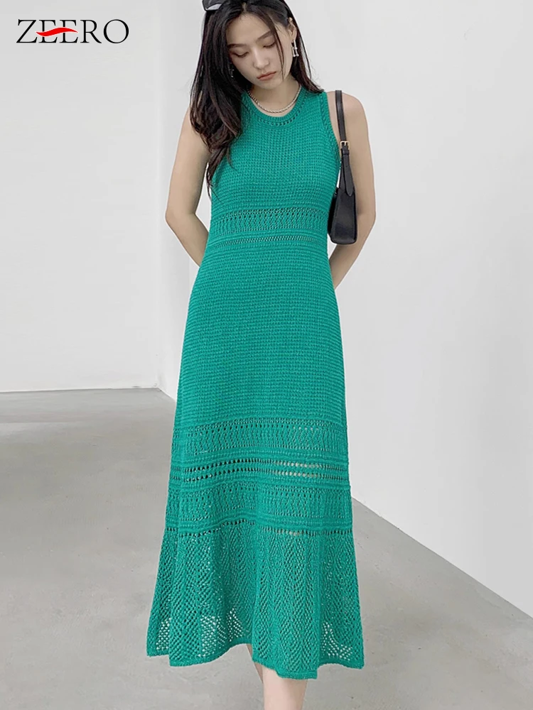 Embrace Elegance with the LoveCandy Chic 3D Flower Hollow Out Knitted Dress