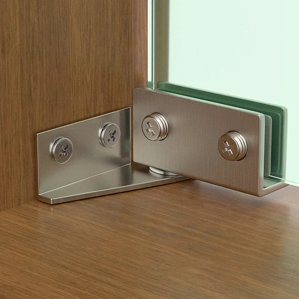 Stainless Steel Glass Door Hinge Glass Clamp Double Head Magnetic Catch Display Cabinet Hinge For 5-8mm Furniture Hardware cabinet door hinges furniture hinge cabinet hinges stainless steel door hinges