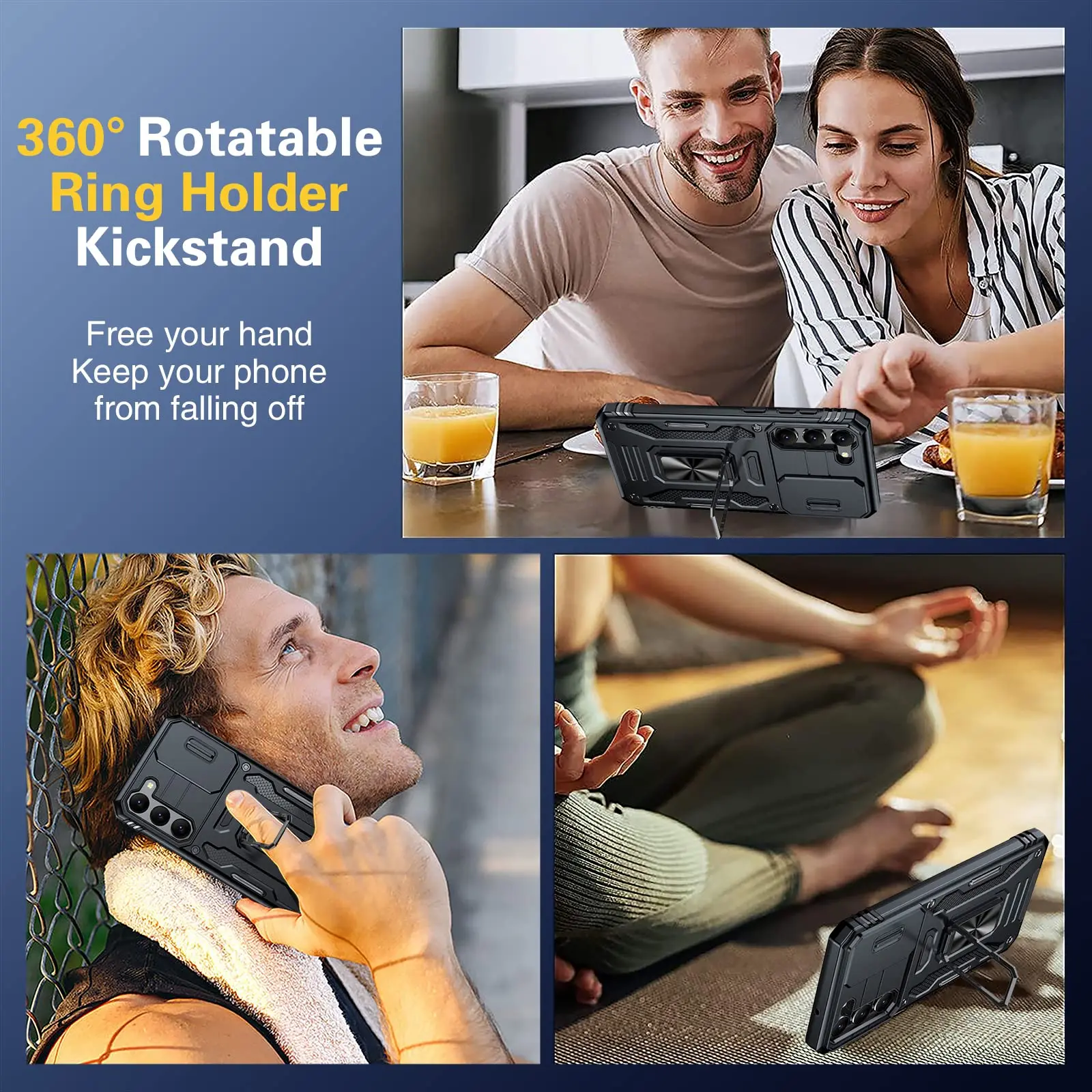 Cases For Samsung Galaxy FE S24 S23 Ultra S22 Plus A15 A14 A54 A53 A34 Camera Slide Lens Protective Grade Red Cover_voghion.com