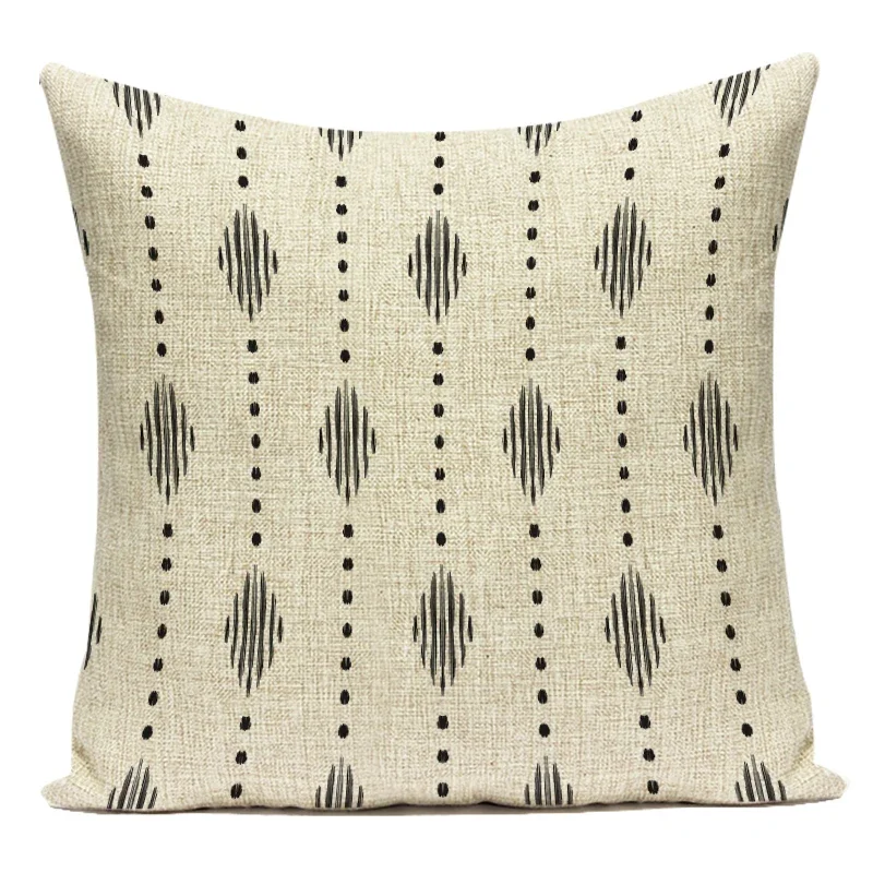 Vintage Boho Geometric Cotton Linen Decorative Throw Pillow Cover