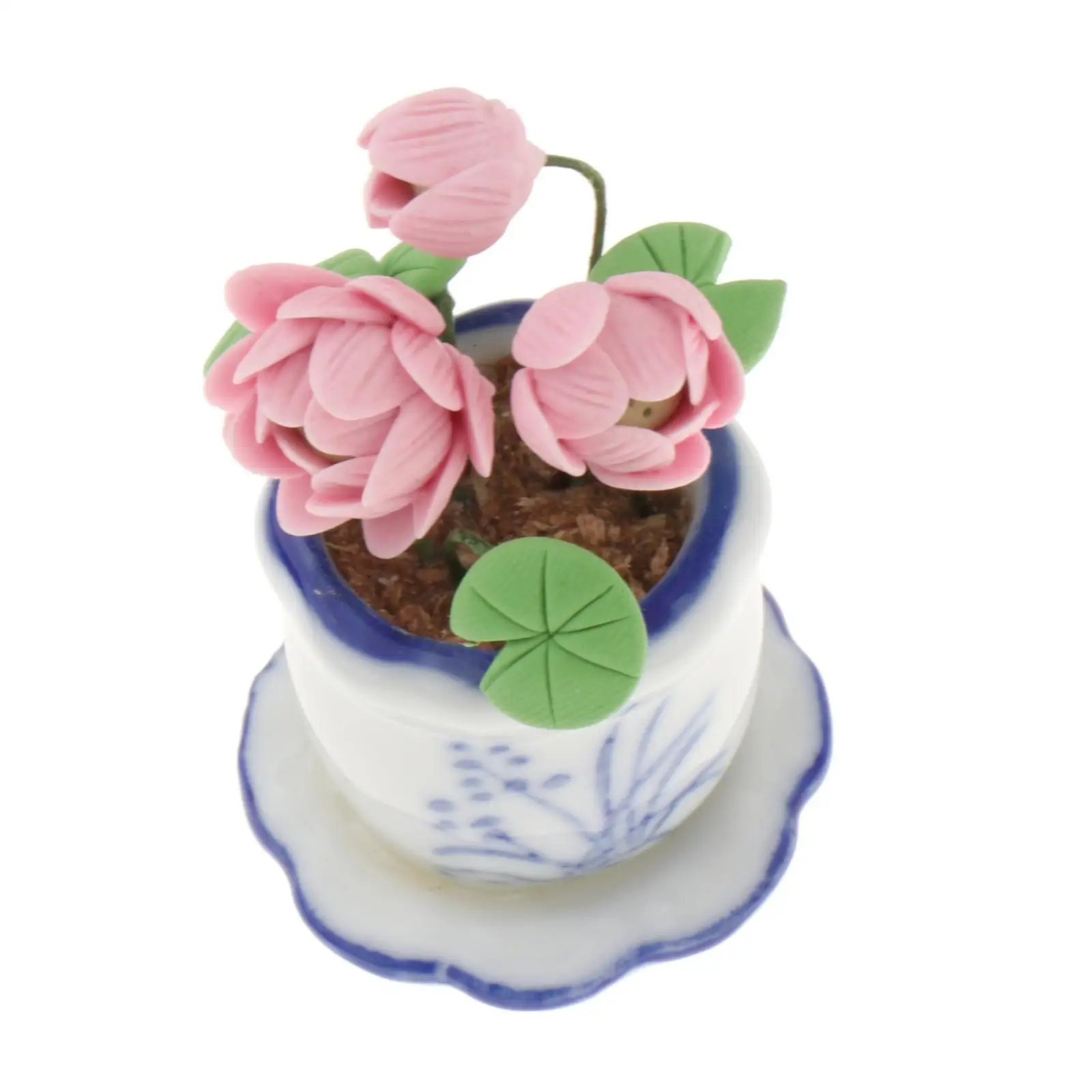 

1:12 Plant Pot Bonsai Model Ceramic Dioramas Flowerpot Model for Architectural Fairy Garden Miniature Scene Layout Accessories