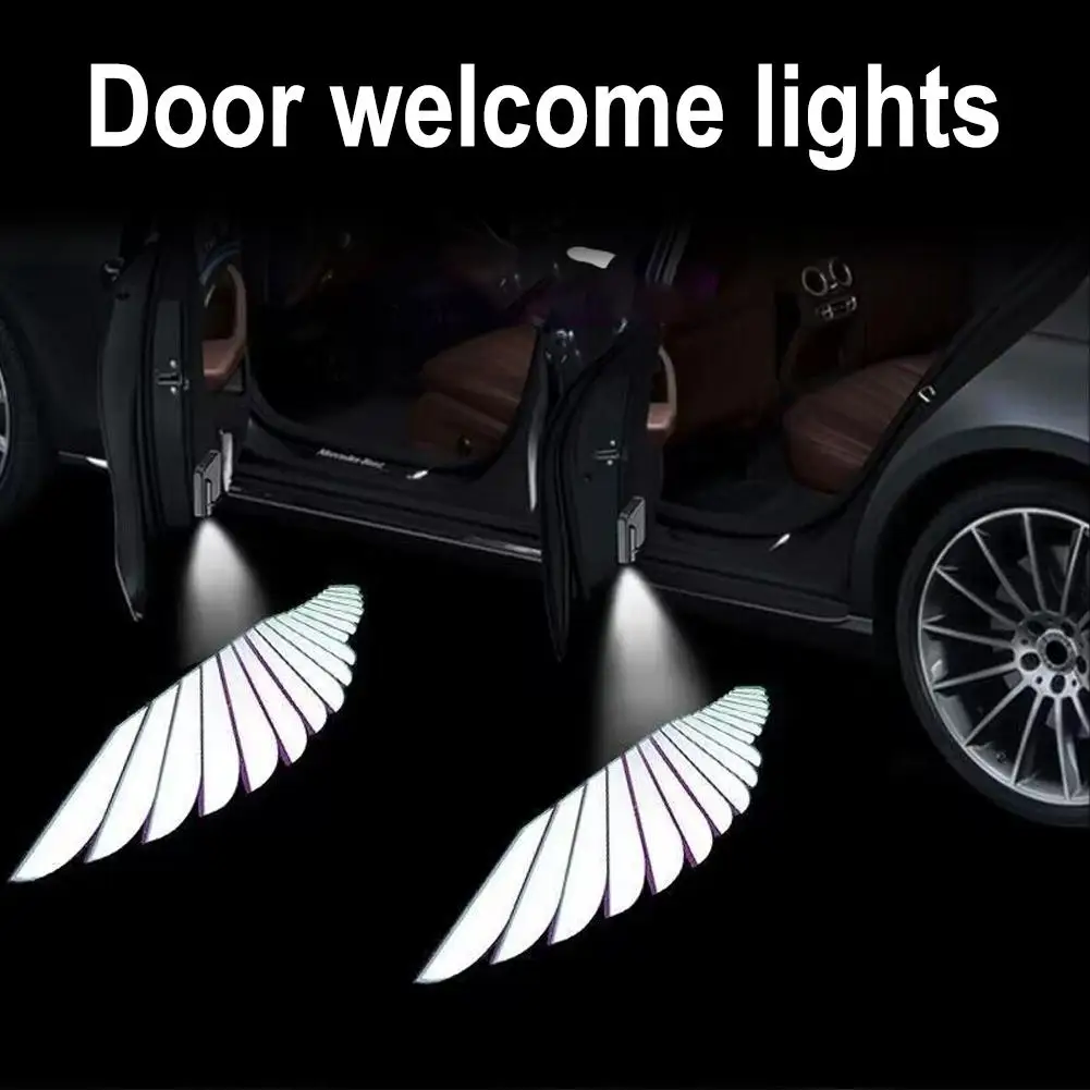 

2PCS Angel Wings Door Welcome Light Car Atmosphere Projection Accessories LED Decorative Lights Wireless Car L1Z0