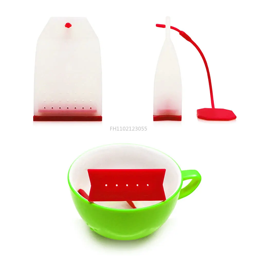 1PC Silicone Tea Bags with Long Rope Reusable Loose Leaf Tea Infuser Colorful Tea Strainer for Mugs and Teapots Cups