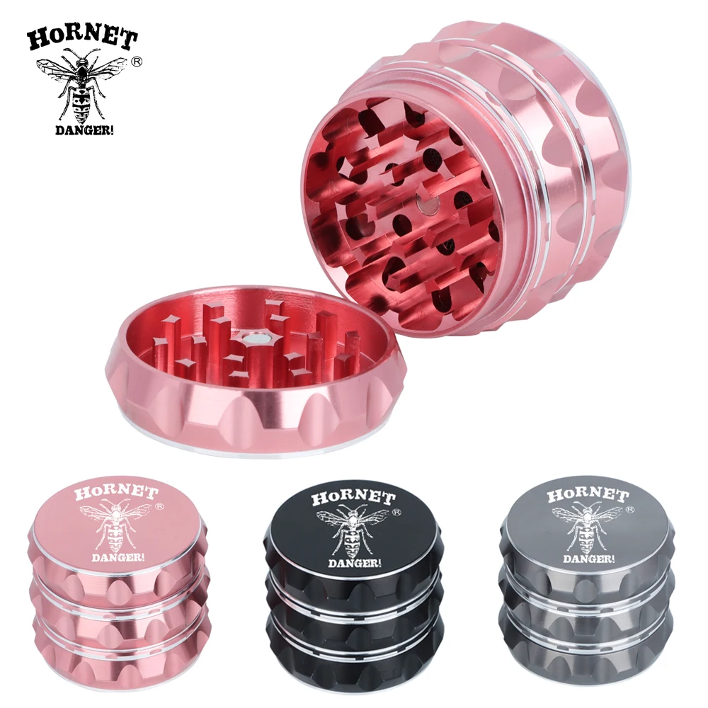 50mmAluminum Pink Weed Grinder Herb Tobacco Spices Black & Gold For Man