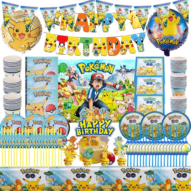 Pokémon Decoração de Aniversário para Meninas, Louça Rosa Pikachu, Pratos  De Papel, Copos, Guardanapos, Balões, Pano De Fundo, Baby Shower, Fontes De  Festa - AliExpress