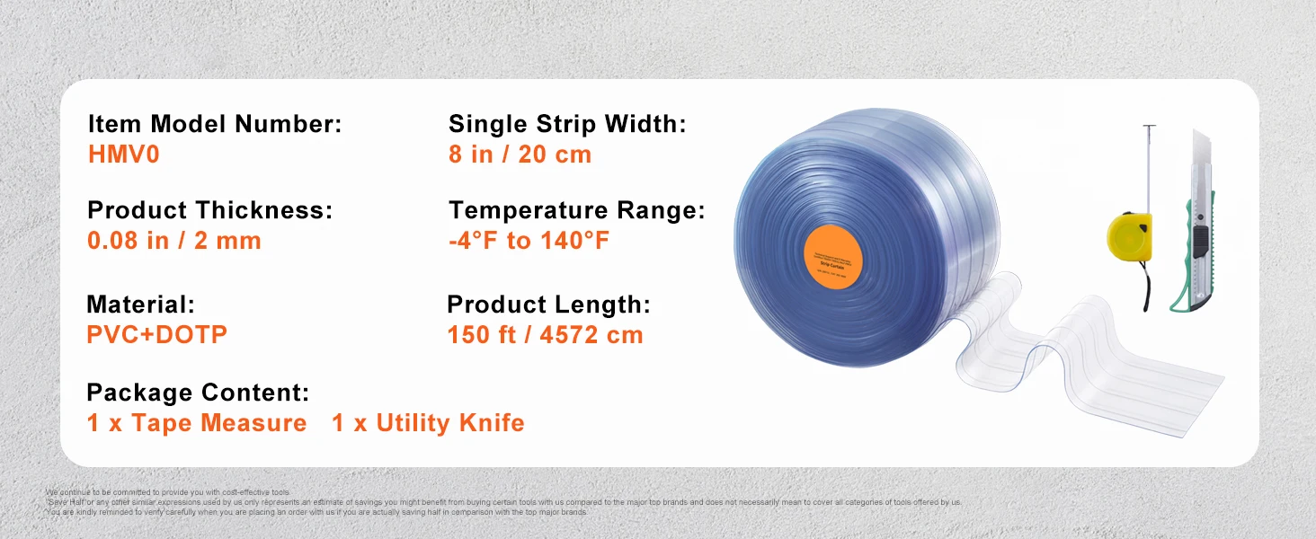 150ft pvc strip roll