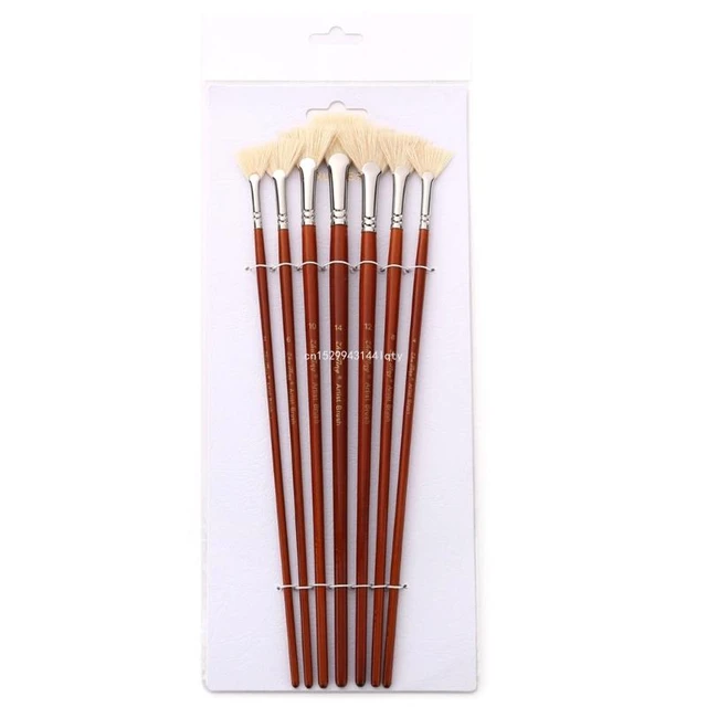 Professional Fan Brush for Painting 7pcs Oil Paint Brushes Set with Bristle  Natural Hair and Long Wood Handle Artist Fan Brushes - AliExpress