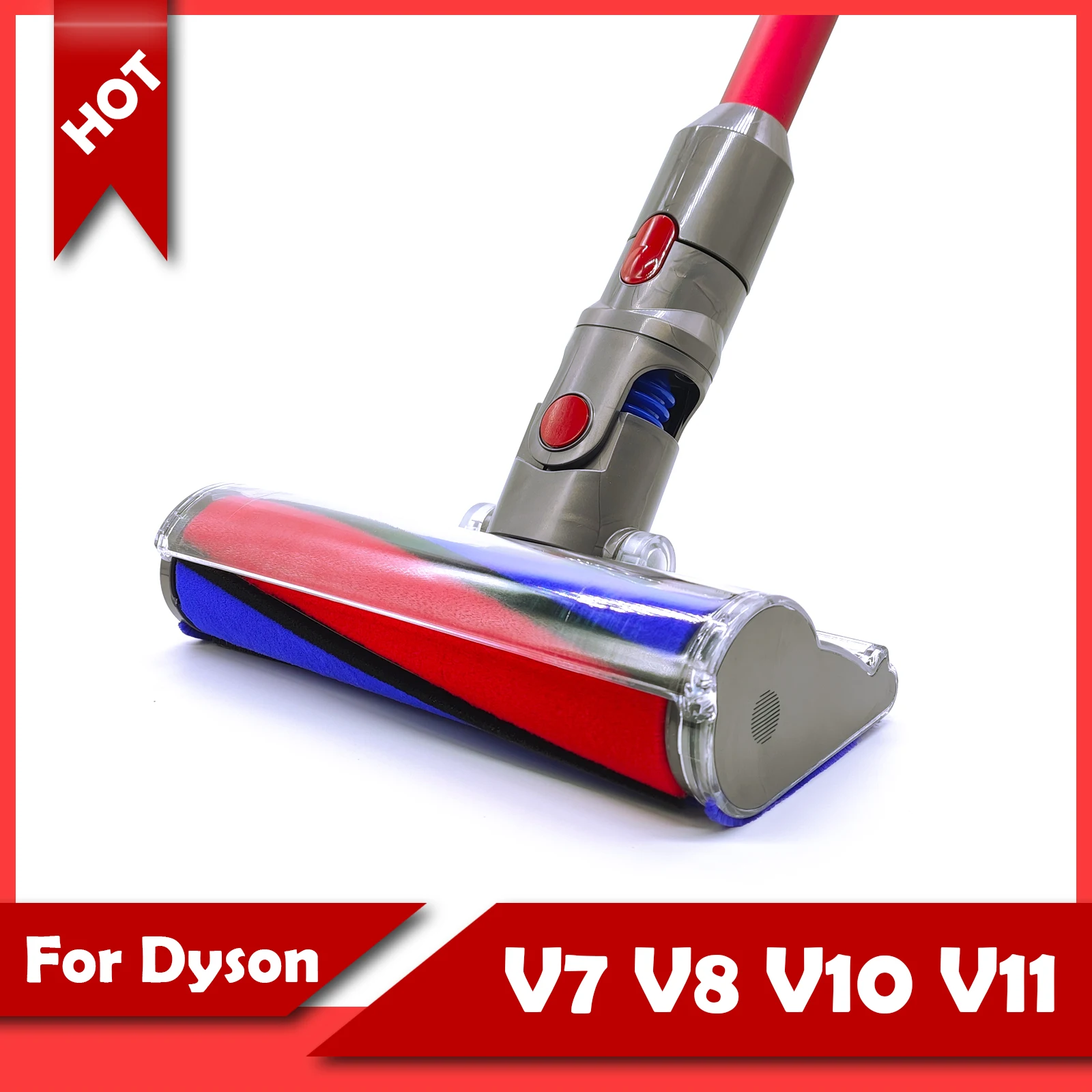 

For Dyson V7 V8 V10 V11 V15 Cleaner Electric Head for Wood Floors Attachment Vacuum Motorhead Soft Roller Cleaner Head Suitable