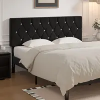 Queen Size Tufted Upholstered Headboard, Adjustable Height 39.8" to 49.8", Diamond Button Design, Easy Assembly in Classic Black 5