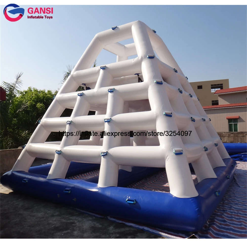 Durable PVC Water Toy Inflatable Floating Climbing Tower Slide Inflatable Games Large Water Slides