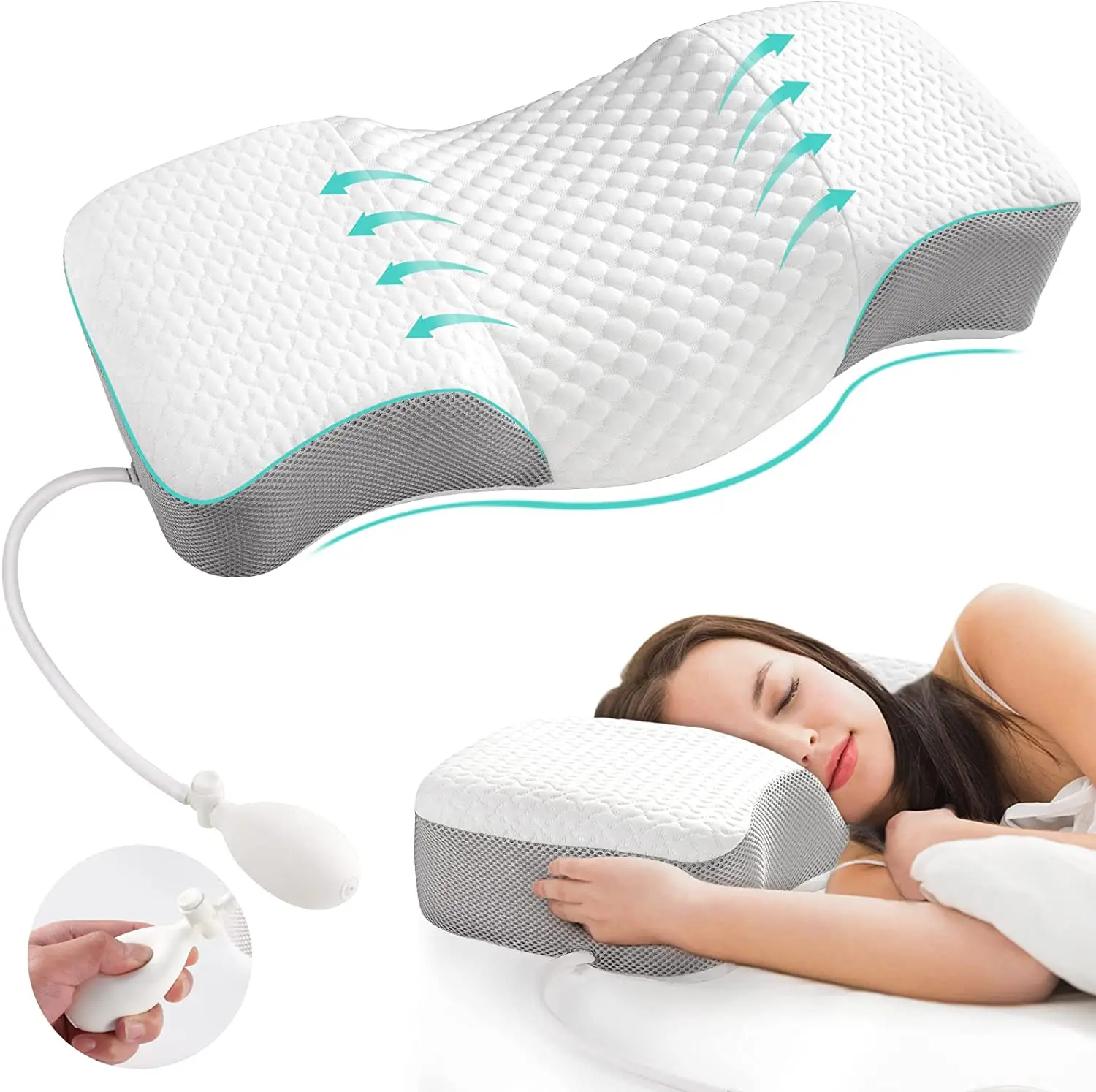 

Memory Foam Pillow Health Care Slow Rebound Neck Pillows Ergonomic Orthopedic Neck Pain Pillow Butterfly Shaped Size 60*30cm