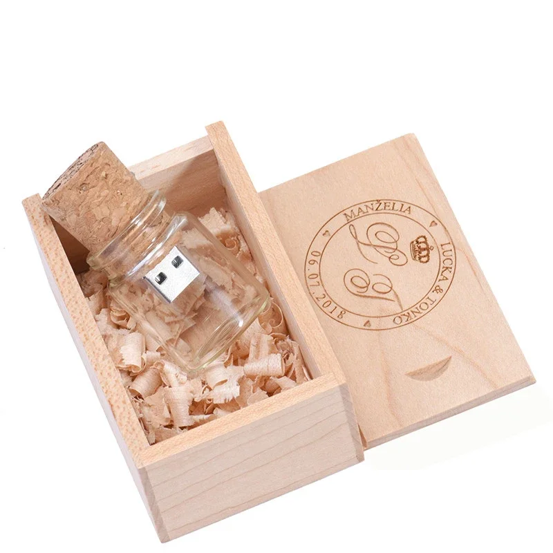 Photography Gift Box USB 2.0 Flash Drive Free Pen Drive Drifting Bottle Memory Stick 64GB/32GB Real Capacity U Disk usb flash drive,flash drive
