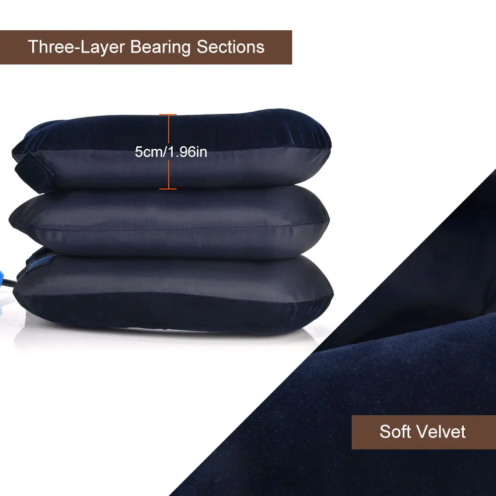 Inflatable Air Cervical Traction Support Stress Relief 3/4 Layer Neck Collar Pillow Stretching Brace Posture Corrector 3