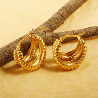 Luxury Shiny Zircon Hoop Earrings for Women Trendy Golden Stainless Steel Wed Ear Geometric Circle Earring Jewelry Pendientes - Image 5
