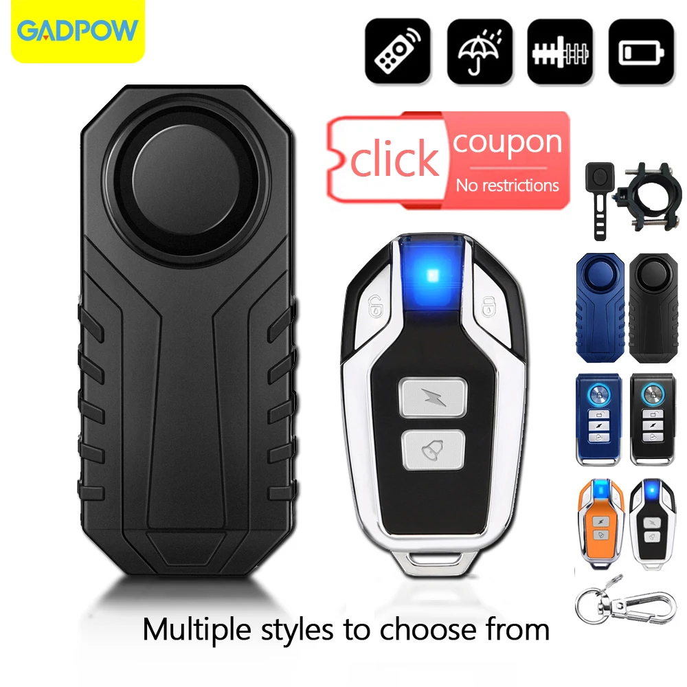 

Gadpow Wireless Motorcycle Alarm Remote Control Waterproof Bicycle Alarm for Moto Electric Anti-Theft Bike Alarm for Motorcycle