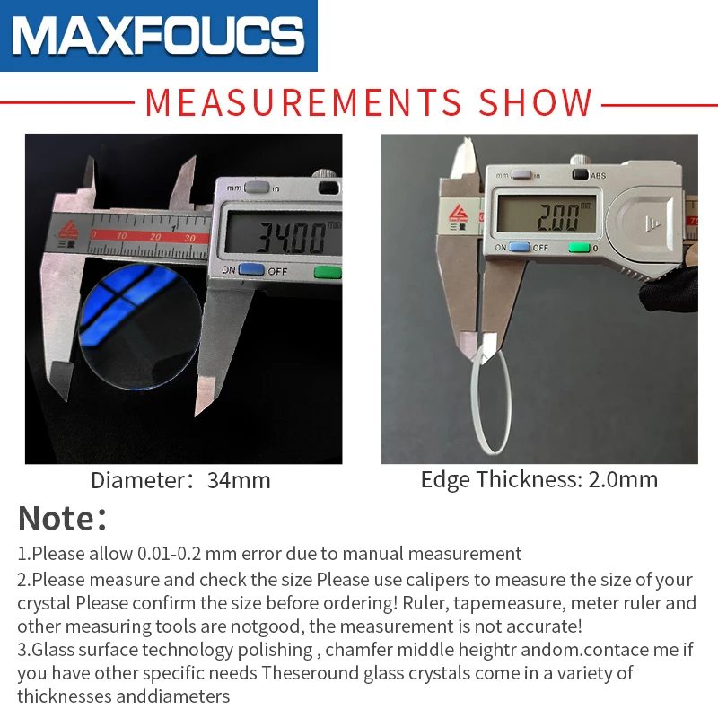 1 pcs Blue AR Double Dome 2.0mm Mineral Glass Diameter 30-38.5mm AR-Coating Coated Watch Crystal Repair Parts