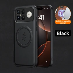 Custodia protettiva in PU pelle con ricarica wireless magnetica - Copertura rigida sul retro