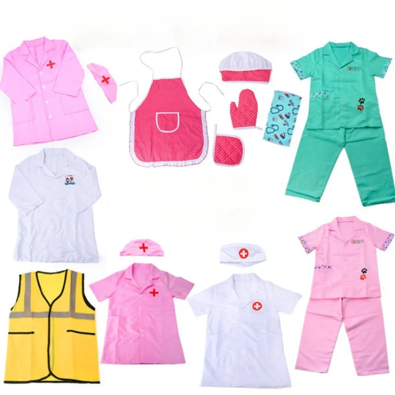 

Children's Doctor Nurse Vet Chef Cosplay Costume Kindergarten Stage Performance Professional Halloween Role Play Outfits Kids