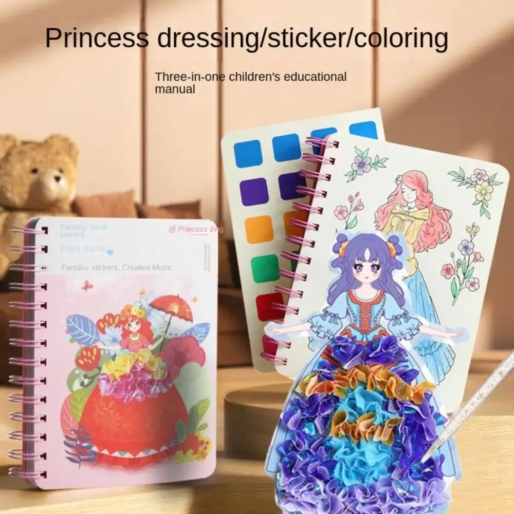 

Princess Dress Art DIY Toy Princess Replacement Sticker Book Children Painting Handmade Toy Fantasy Hand-Painted Educational Toy