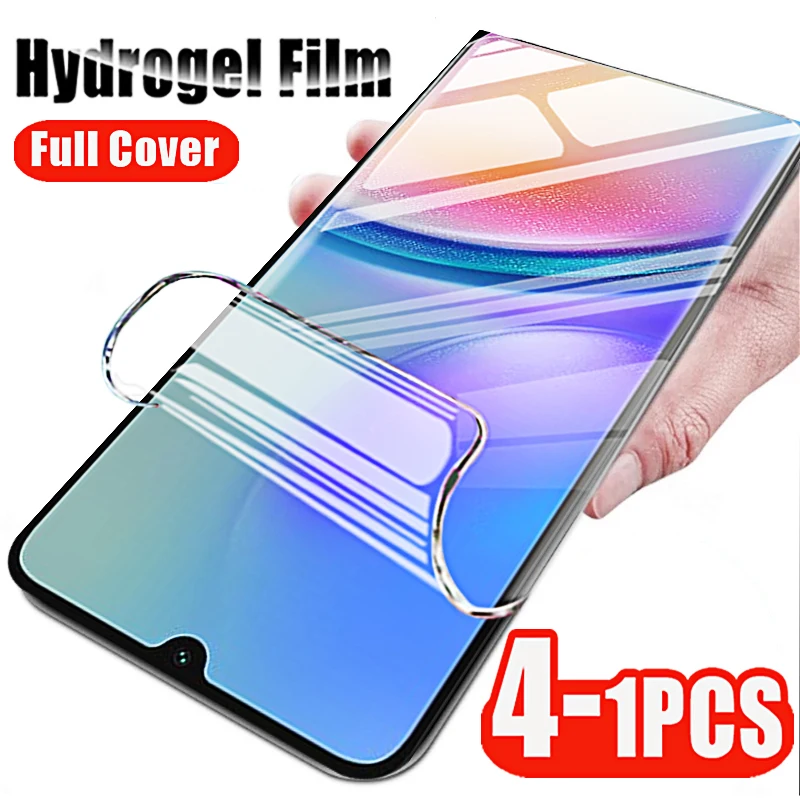 

4-1pcs Full Cover Hydrogel Film for Samsung Galaxy A05 A05s A15 A04 A04s A14 A24 A34 A54 M54 M34 M24 M14 M04 Screen Protectors