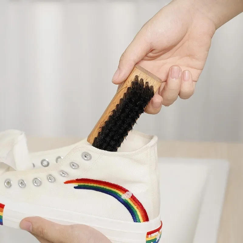 21pcs, Multifunctional Shoe Care Tools, Soft Bristles, Natural Wooden Handle, Small Shoe Brush, Sneaker Cleaning Shoe Brush 6