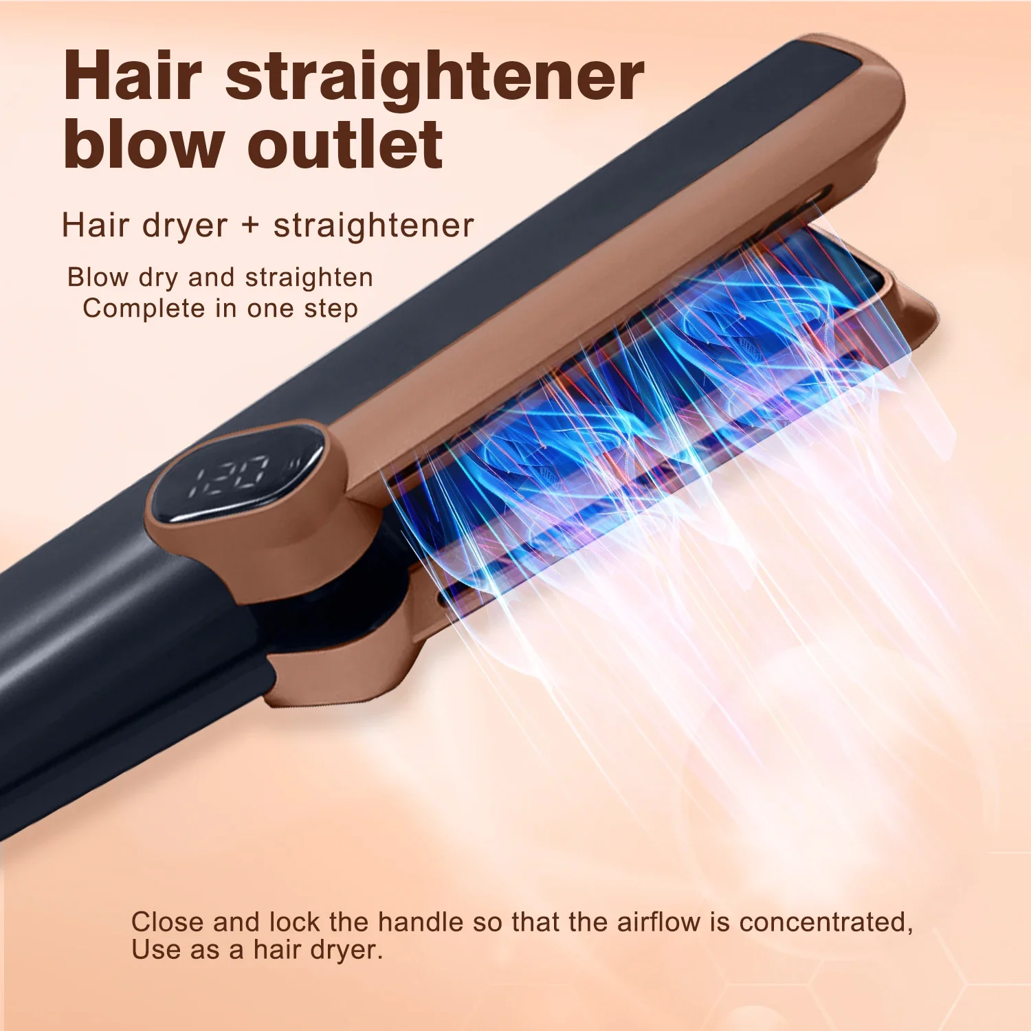 Flat Iron Straighten Hair Using Blow Dryer Professional 2in1 Hair