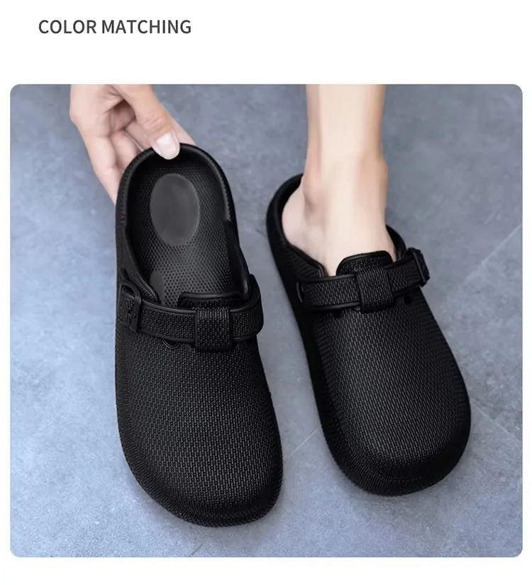 Crestar Summer Women Clogs Slippers Fashion Thick Bottom Mules Sandals Men Waterproof Garden Shoes Adult Adjustable Buckle Shoes 3
