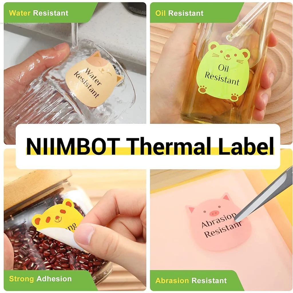 오리지널 Niimbot B21, B3S, B1, B203, 다채로운 라벨 스티커