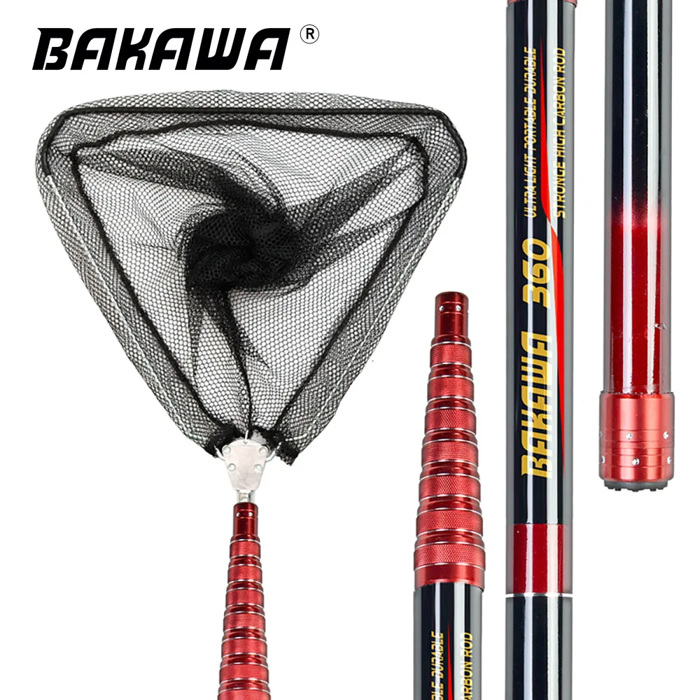 BAKAWA Folding Fishing Net Telescopic Landing Ne 2.1M/3/3.6M Carp