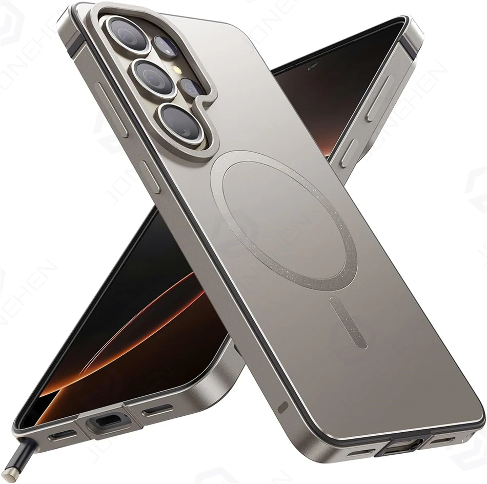Magnetic Aluminum Metal Frame Case with Original Color Backplate and MagSafe Compatibility