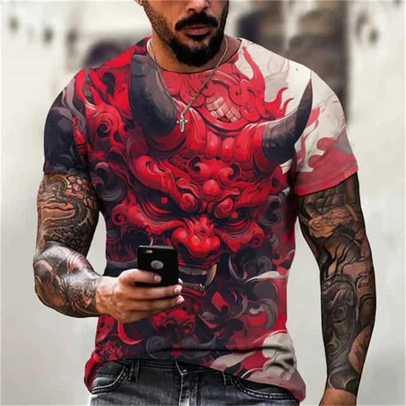 

Summer Daily Fashion Loose Crew Neck T-Shirts Comfortable Breathable Clothing Trend Retro Short Sleeve Use High Quality Material