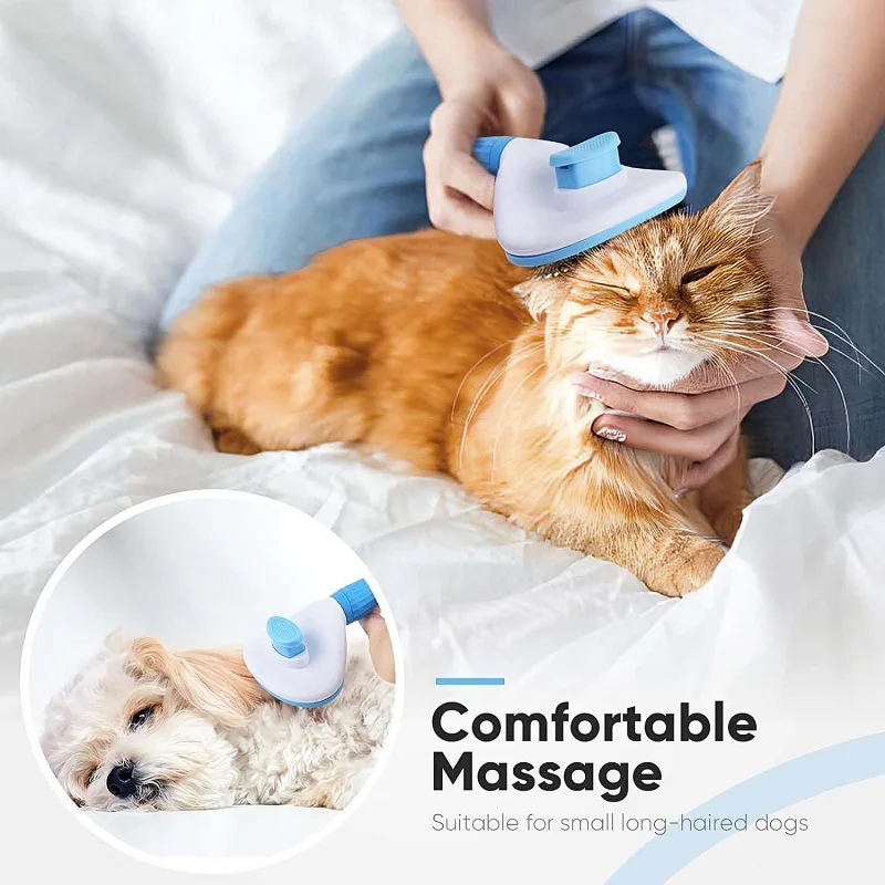 Cat Brush Remove Hair Stainless Steel Pet Hair Removal Comb Non Slip Pet Grooming Brush Dog Combs Brushes Cat Accessorie 6