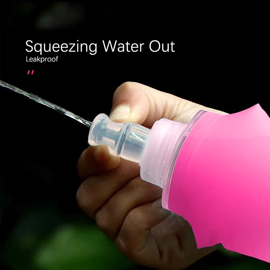 Folding Soft Flask Collapsible Sports Water Bottle Lightweight Leak-Proof for Running, Hiking, Cycling & Outdoor Sports