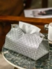 Nordic Home Living Room Decoration Tissue Box Leather Tissue Paper Holder Paper Towel Dispenser Toilet Tissue Holder Luxury Gold 6
