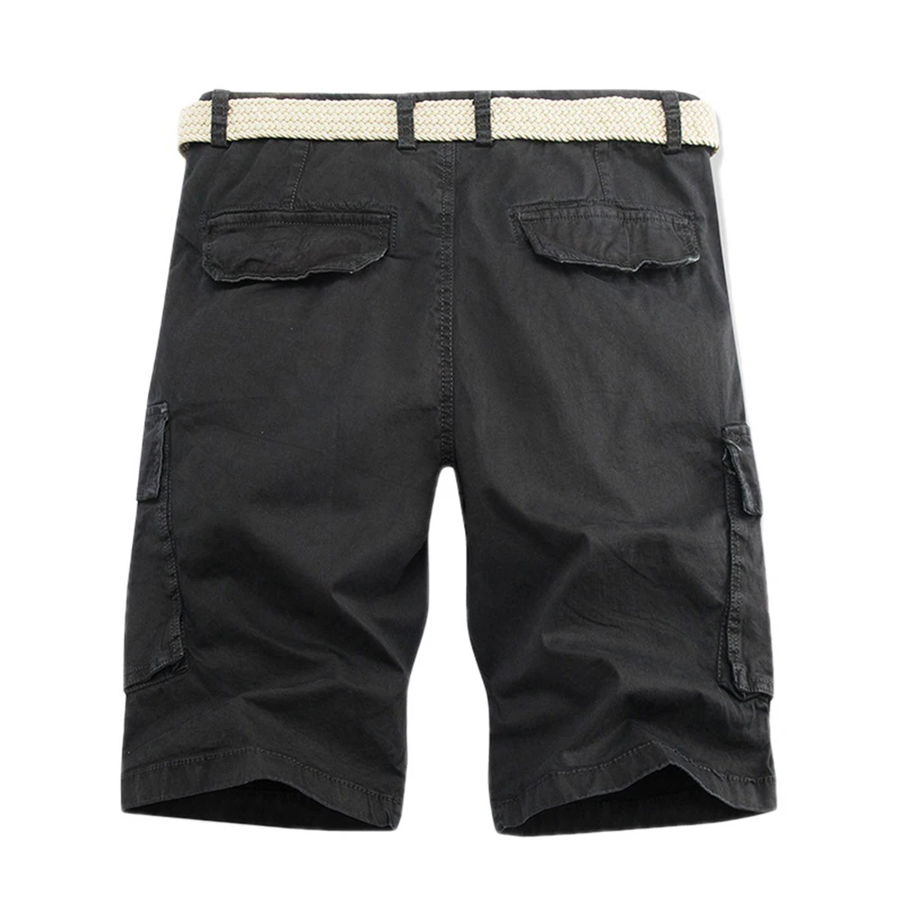 

Мужские шорты, повседневные классические удобные хлопковые летние шорты с карманами, однотонные рабочие шорты высокого качества