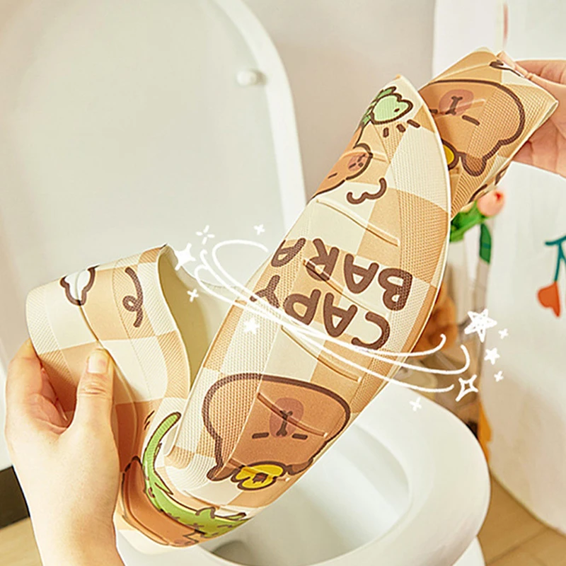 1PC New Universal Cartoon Capybara Toilet Seat Cover Reusable Washable Closestool Mat Lavatory Waterproof Toilet Lid Cushion