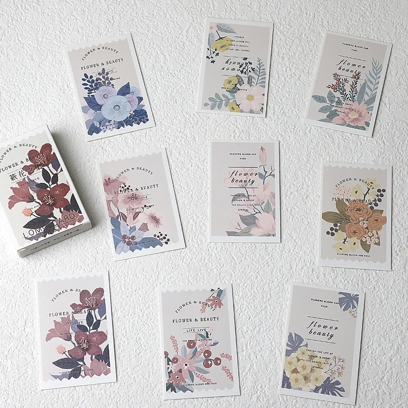 Memo Cards Mini Postcard Cartoon Hand Drawn Postcard Greeting Cards Letter Pads Merry Christmas Birthday Card Set 28pcs
