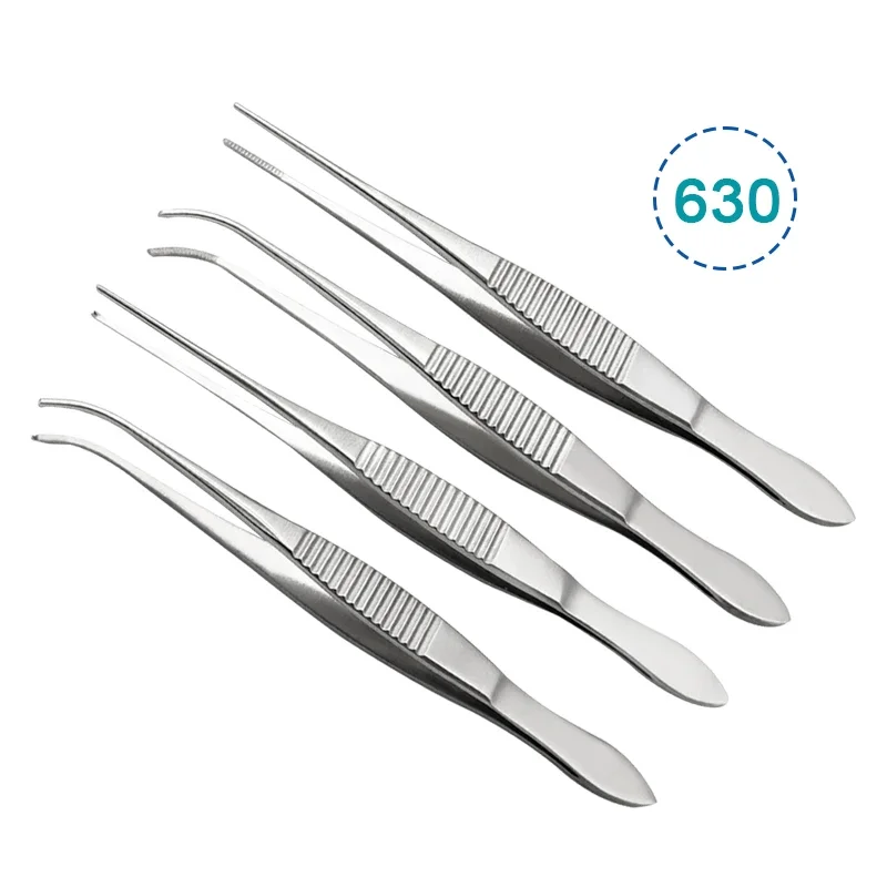 Ophthalmic Surgical Instruments Stainless Ophthalmic Medical Forceps Surgical Clmap Straight Curved Tweezers with Teeth