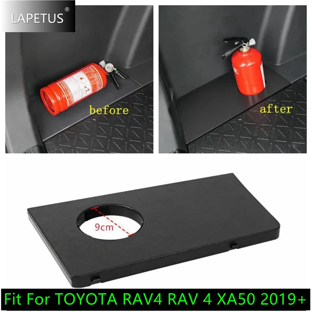 

Car Rear Trunk Boot Fire Extinguisher Support Beverage Cup Holder Storage Panel Accessories For TOYOTA RAV4 RAV 4 XA50 2019-2023